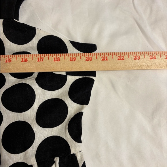 Who What Wear XL Black White Polka Dot Linen Blend Midi Dress - Picture 4 of 7